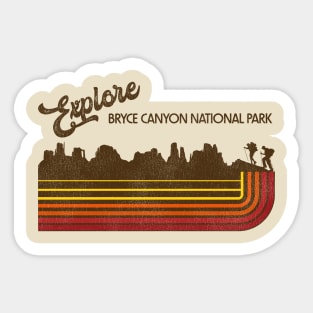 Explore Bryce Canyon National Park Retro 70s/80s Stripe Sticker